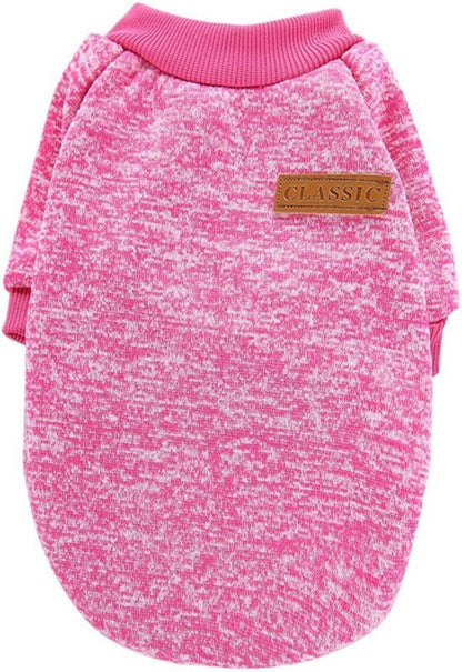 Jecikelon Dog Clothes Dogs Sweater Soft Puppies Clothing Winter Puppy Sweaters Warm Outfit for Dogs Small XXS XS Cat Apparel (Rose red, XS)