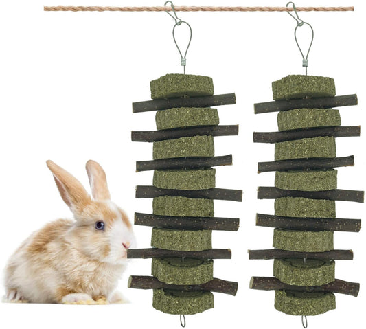 Generic Rabbit Bunny Treat Hamster Chew Toys Grass Cakes Heart Shaped Chew Toys Pets Treats for Bunny Rabbits Hamster Chinchilla Guinea Pigs 2Pcs