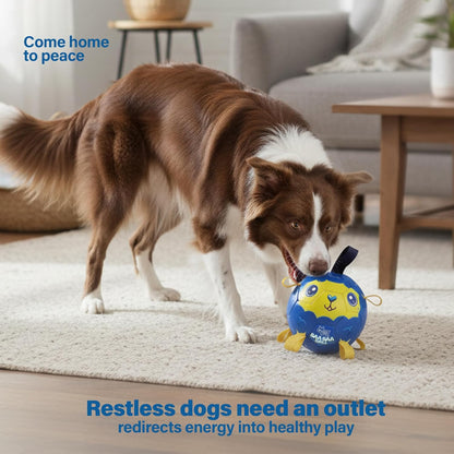 Race&Herd 7" Jolly Soccer Ball for Dogs - Tough Durable Dog Ball Toy with Straps, Pet Bouncy Herding Balls for Dogs, Floating Dog Balls with Tags for Water Fetch (BaaBaaBall, Soccer Sheep)