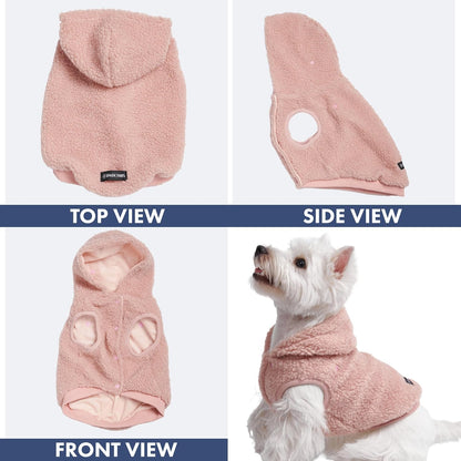 Spark Paws Teddy Dog Sweater, Sherpa Jacket Vest with Warm Fleece Lining, Winter Coat Suitable for Small Medium Large XL XXL Breeds - Pink - XL