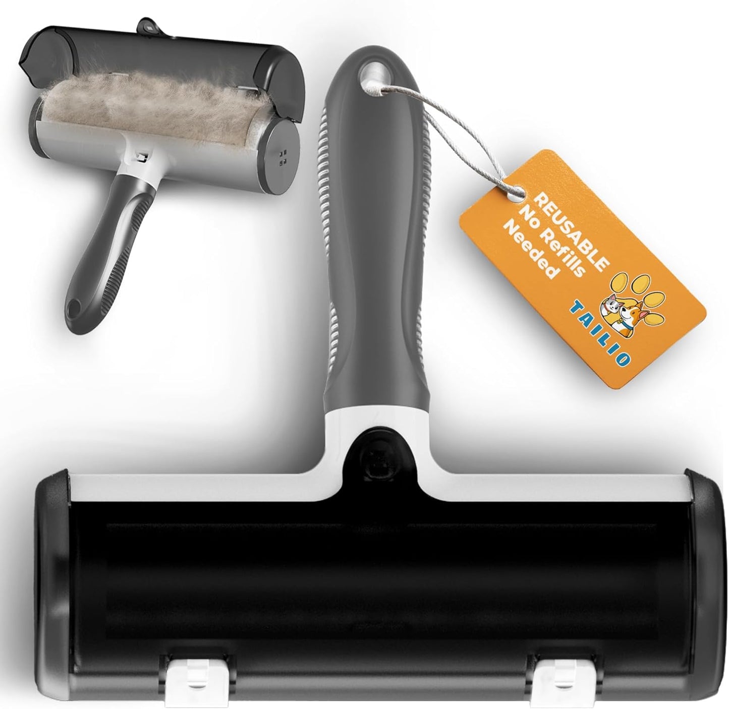 Pet Hair Remover with Fur Collector - Easy to Use Pet Hair Removal Tool - Cat & Dog Hair Remover for Couch, Furniture, Clothes, Bedding, Car - Reusable Lint Roller