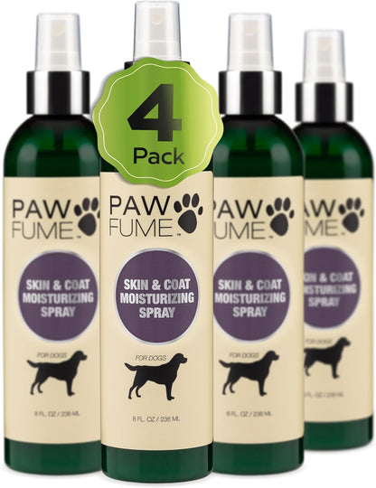 PAWFUME Skin & Coat Detangler Spray for Dogs, 4-Pack – Soothe Dry, Itchy Coats Quickly – Non-Toxic Chamomile & Oat Formula, Essential Fatty Acids & Vet-Certified – Dog Detangler Spray Dematting Care