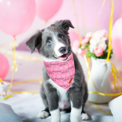 ADOGGYGO Valentine Dog Bandanas, Heart Love Floral Pet Scarf, Multi Size Offered, Pink Blue Pet Valentine Bandana for Small Dogs (Small)