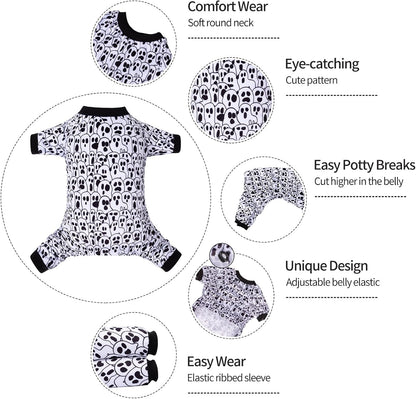 CuteBone Small Dogs Outfit Soft Puppy Onesies Pjs Halloween Dog Pajamas Pet Coat Cat Apparel Comfy Doggie Jumpsuit Bodysuit for All Seasons P300M