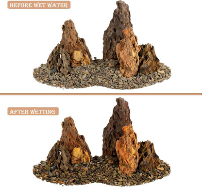 Aquarium Rocks Dragon Stone Natural Hardscape Stone for Aquariums, Fish Tanks, Bonsai, Terrariums, Wargaming Dioramas, Indoor or Outdoor Gardens-5Lb(2-6 Inch)