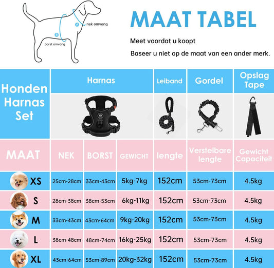 NESTROAD No Pull Dog Harness,Adjustable Oxford Dog Vest Harness with Leash,Reflective No-Choke Pet Harness with Easy Control Soft Handle for Small Medium Dogs(Medium,Black)