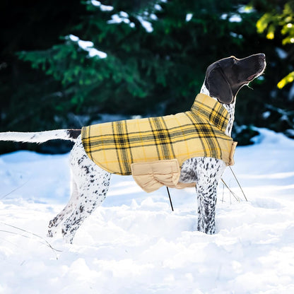 Kuoser Warm Dog Coat, Waterproof Dog Coats for X-Small Dogs, Adjustable Durable Doggie Winter Jacket Reversible Cozy Puppy Cold Weather Apparel from Small to Large Breed, Yellow XS