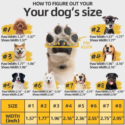 Hcpet Dog Shoes, Dog Boots for Large Dogs, Waterproof Dog Booties Paw Protector for Summer Hot Pavement, Winter Snowy Day, Outdoor Walking, Indoor Hardfloors Anti Slip Sole Black Size 7