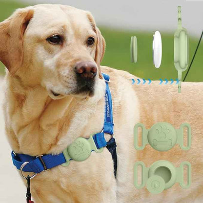 2 Pack Case for Airtag Dog Cat Collar Holder, Soft Silicone Anti-Lost Waterproof Protective Case Compatible with Apple Airtag, for Pet Dog Cat Collars Holder