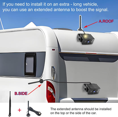 Wireless Backup Camera for Trucks & RVs, Solar - Powered - Magnetic, Portable, No - Drill, No - Wire Easy Install, Night Vision, Rechargeable with 5" HD Monitor systems for Car, Camper, Trailer