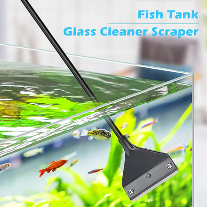 Algae Scraper for Glass Aquariums, Fish Tank Cleaner, Aquarium Algae Scrapers with 10 Stainless Steel Blades.