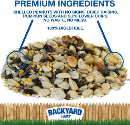 CountryMax Backyard Seeds Woodpecker No Waste Bird Seed Mix – 5 lb Bag | Shelled Peanuts, Sunflower Chips, Tree Nuts | Attracts Woodpeckers, Nuthatches, Jays