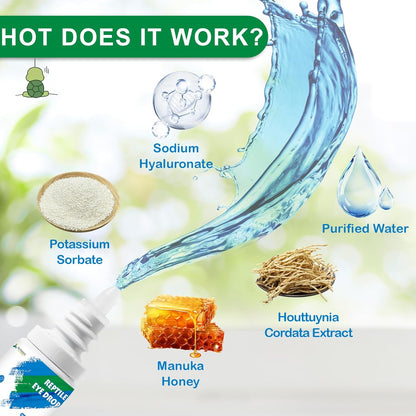 Reptile Eye Drops – Bearded Dragon Eye Rinse, Snake Eye Wash, Turtle & Lizard Eye Infection Treatment, Multi-Purpose Exotic Pet Eye Care Solution