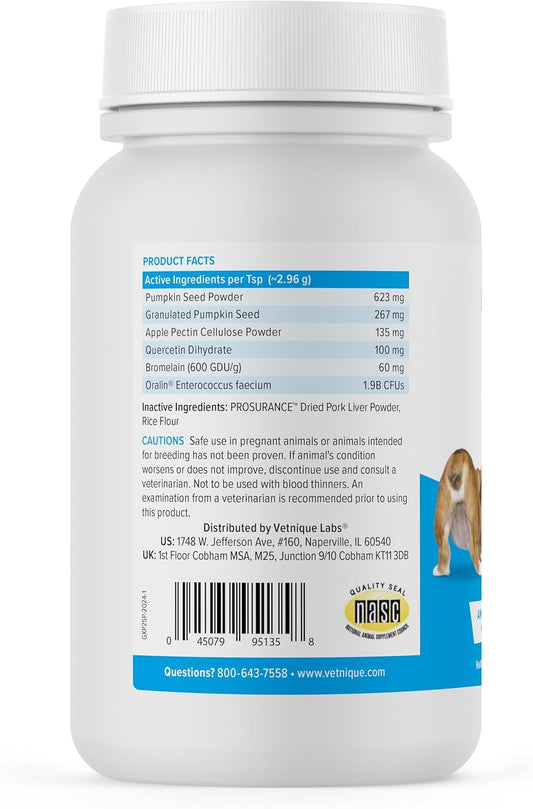 Vetnique Labs Glandex Dog Fiber Supplement Powder for Anal Glands with Pumpkin, Digestive Enzymes & Dog Probiotics for Digestive Health - Vet Recommended - Boot The Scoot (Pork Liver, 2.5oz Powder)