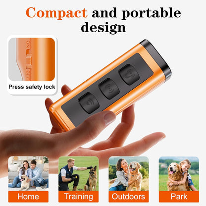 2 Pack Dog Bark Deterrent Devices Rechargeable Anti-Barking Device for Dogs 50ft Long Range Ultrasonic Correct Your Dog's Bad Behavior at The Push of aButton Better Than Shock Collars