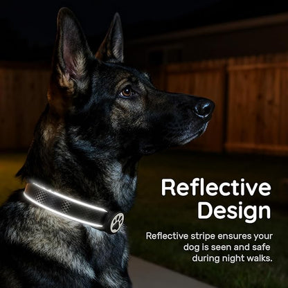 Airtag Dog Collar, IPX8 Waterproof Air Tag Dog Collar Holder | Reflective Ultra-Durable | Soft Padded | Safety Locking Buckle | Fit Small Dogs (Black S(9.8"-15.7"))