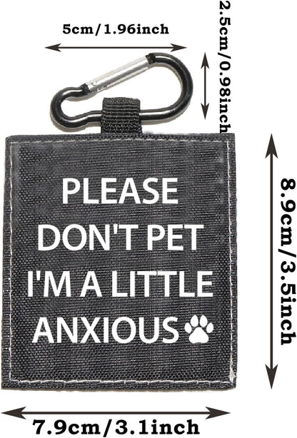 Funny Dog Leash Sleeve Please Don't Pet I'm a Little Anxious Pet Leash Wrap Wrap Alert Hanging ID Patch Tag (Little Anxious-Tag)