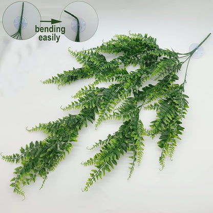 2pcs Reptile Plants for Bearded Draded Tank Accessories, Terrarium Plants Artificial Decor for Snake Cage, Fake Plant for Leopard Gecko Habitat, Lizard Chameleon Ball Pythons (Group B2)