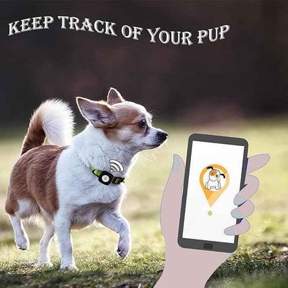 Apple Tag Dog Collar Holder (2 Apricot) for Apple Air Tag Pet Collar Secure & Comfortable for Apple Tag, Durable Tracker Holder Case for Small Dog Collars