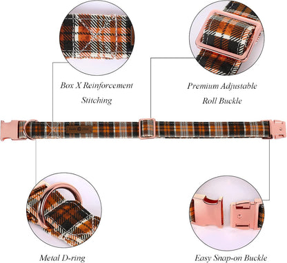 Lionet Paws Halloween Dog Collar with Bowtie - Cute Cotton Adjustable Fall Bowtie Dog Collar with Metal Buckle for Small Medium Large Dog Girl Boy Gift, XS, Neck 8-12in