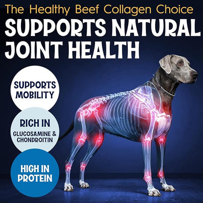 12" Collagen Sticks for Dogs – Low Odor Long-Lasting Bully Stick & Rawhide Alternative, Single Ingredient Beef Bone, High Protein Dental Treat, Vet Approved, Improves Joint Health – 5 Pack