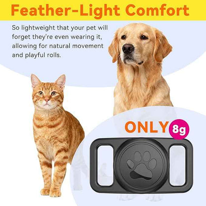 for Airtag Dog Collar Holder (1-Pack Black) | Waterproof & Secure Silicone Case for AirTag | Anti-Lost Pet Tracker Cover for Dogs & Cats