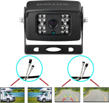 Truck Backup Camera with Parking Line Switch ON/Off for Bus/Travel Trailer/Van/Fifth Wheel/RV Camper
