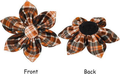 Lionet Paws Dog Collar with Flower - Cute Cotton Adjustable Flower Dog Collar with Metal Buckle for Large Dog Girl Gift, XL, Neck 16-26in