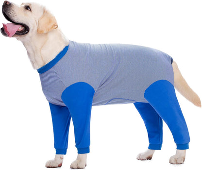 Yeapeeto Dog Onesie Surgery Recovery Suit for Large Medium Bodysuit Dogs Pajamas PJS Full Body for Shedding, Prevent Licking, Wound Protection, Cone Alternative (7X-Large (Pack of 1), Blue)