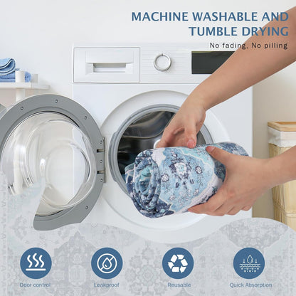 IEUUMLER Washable Pee Pads for Dogs, 2 Pack Reusable Non-Slip Grip, Super Absorbent Waterproof Puppy Pads for Potty Training, Playpen, Crate, Whelping Box EU011 (Blue, 36" x 48")