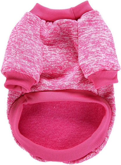Jecikelon Dog Clothes Dogs Sweater Soft Puppies Clothing Winter Puppy Sweaters Warm Outfit for Dogs Small XXS XS Cat Apparel (Rose red, M)