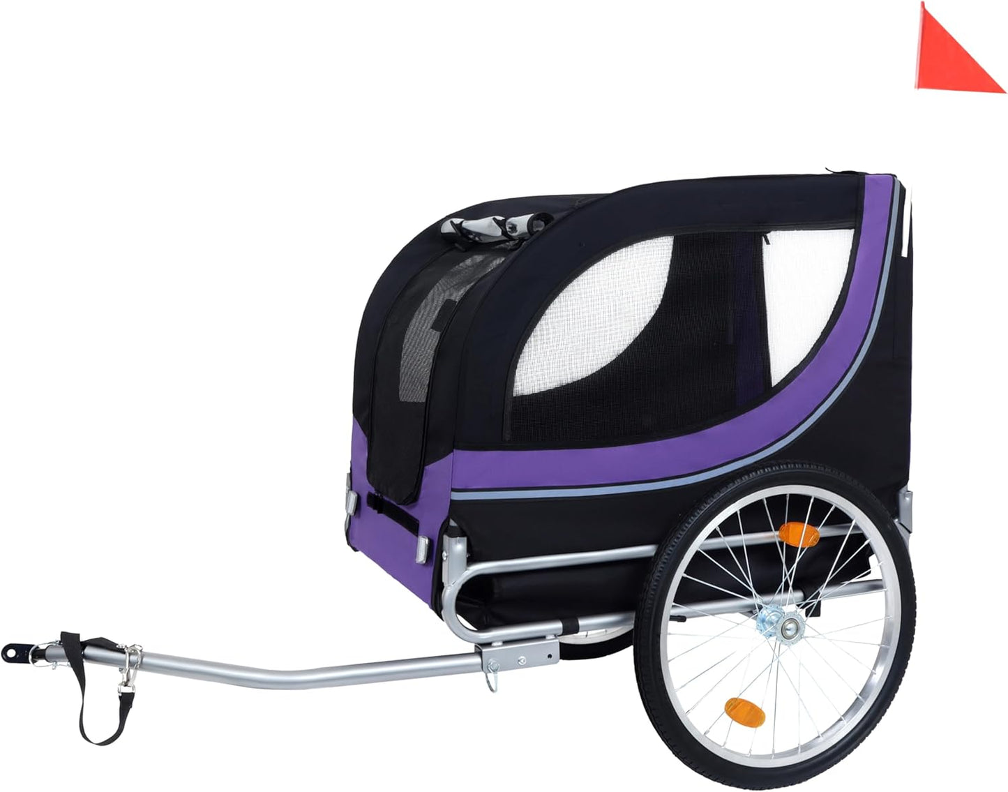 Blue-Grey Large Folding Bike Trailer for Dogs – Heavy-Duty Steel Frame, 66LB Capacity Pet Carrier for All-Terrain Cycling, Jogging & Camping Adventures! - Pawvie