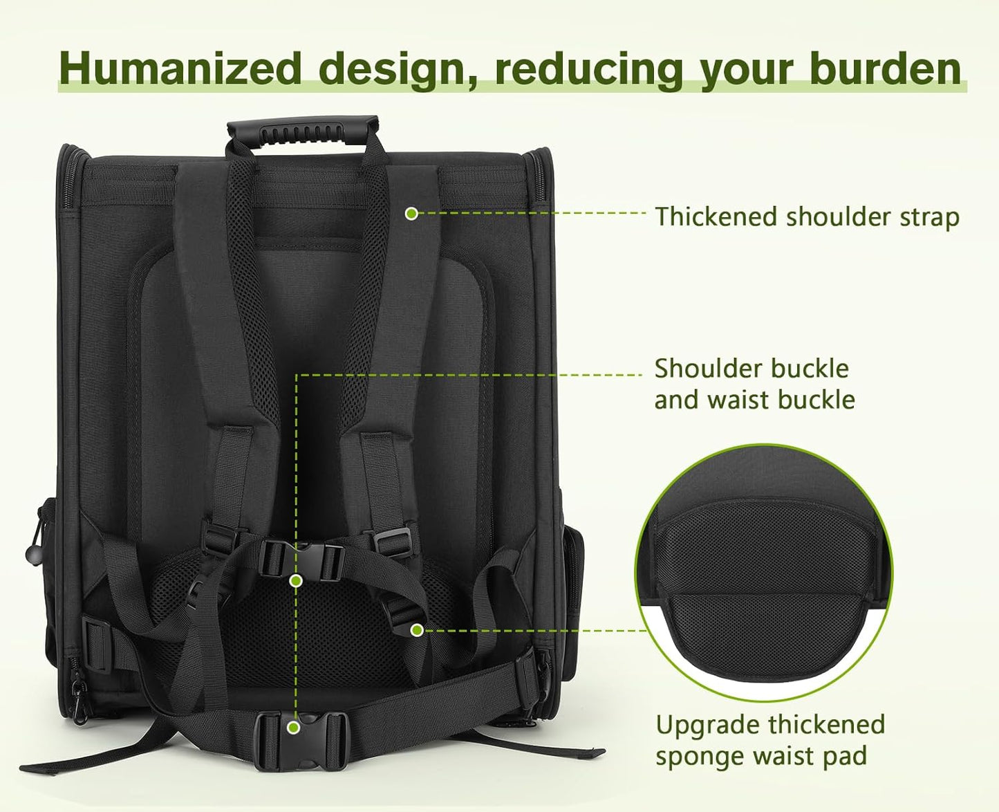 Pecute Pet Carrier Backpack, Large Cat Carrier Backpack, Expandable cat Backpack with Breathable Mesh for Medium Dogs Cats, or 2 Small Pets, Dog Backpack Carrier for Travel Hiking, Black - Pawvie