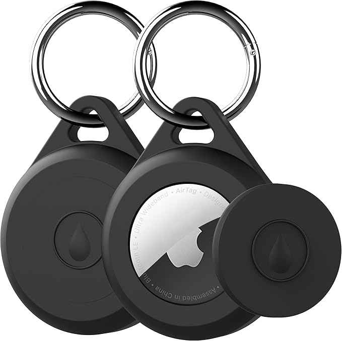 for Air tag Keychain Holder Case for Apple Air tag, 2 Pack of IPX8 Waterproof, Fully Shockproof, Anti Scratch for Air tag Holder Case for Key, Kid, Bag, Luggage, Pets Collar | 2 Pack, IPX8 Waterproof, Fully Shockproof, Anti Scratch, for Key, Kid