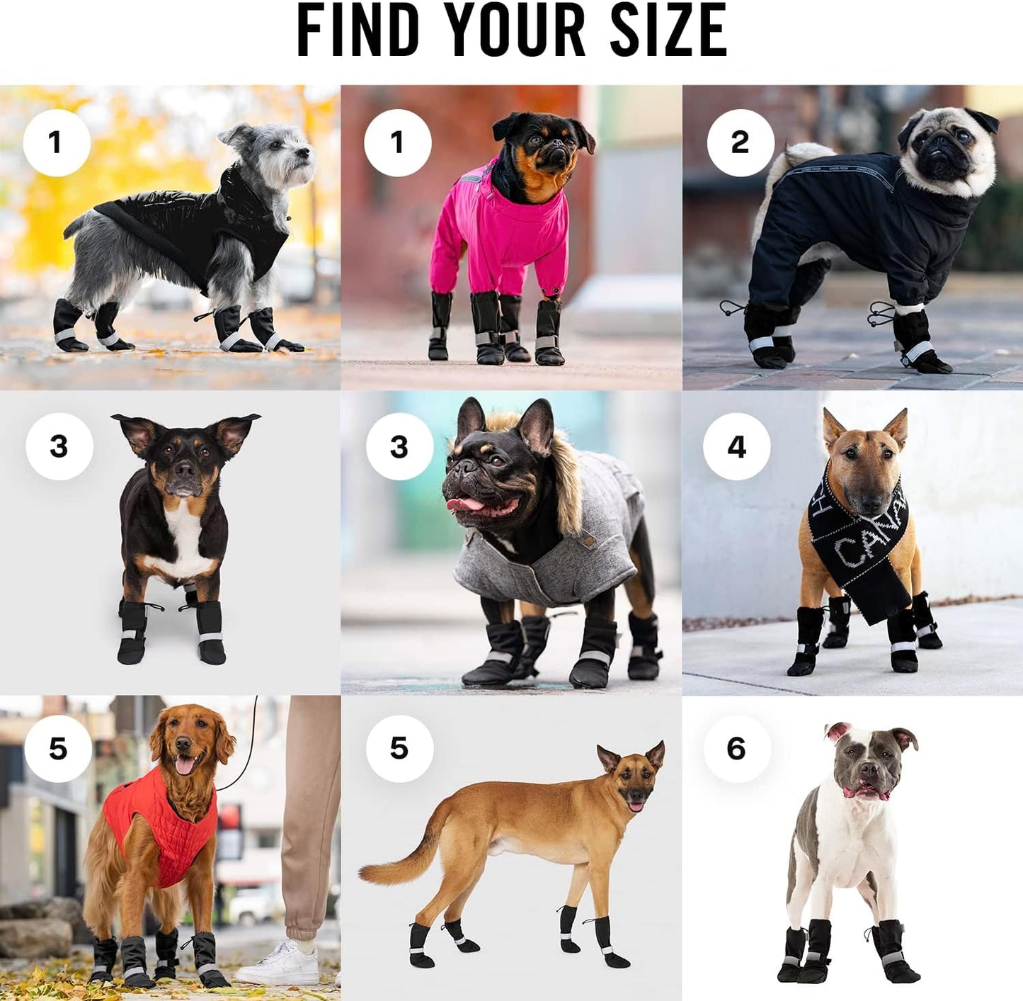 Canada Pooch Dog Winter Boots - Paw Protection, Anti-Slip Dog Shoes with Reflective Strap, Easy On for Small Medium Large Dog Booties - Black, Size 2