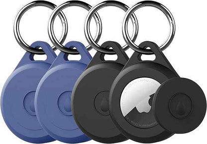 Air tag Keychain Holder Case for Apple Air tag, 4 Pack of IPX8 Waterproof, Fully Shockproof, Anti Scratch Air tag Holder Case for Key, Kid, Bag, Luggage, Pets Collar