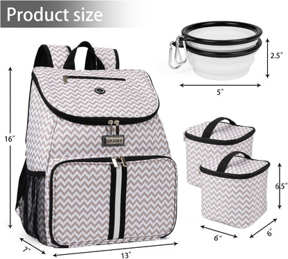 BAGLHER丨Dog Travel Bag, Airline Approved Pet Supplies Backpack, Dog Travel Backpack with 2 Silicone Collapsible Bowls and 2 Food Baskets - Pawvie
