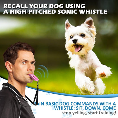 2-in-1 Dog Training Clicker Whistle for Training and Recall, Training Accessories for Puppy, Cats, Horses & Small Animals - 2 Pack with Lanyard, Reward Your Pets Efficiently(Pink + Orange)