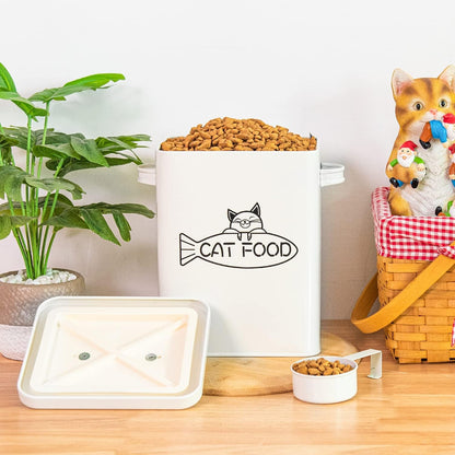 Dog and Cat Food Storage Container, Farmhouse Pet Food Containers with Lid and Dry Food Scoop, Durable Airtight Great Gift for Pet Owners
