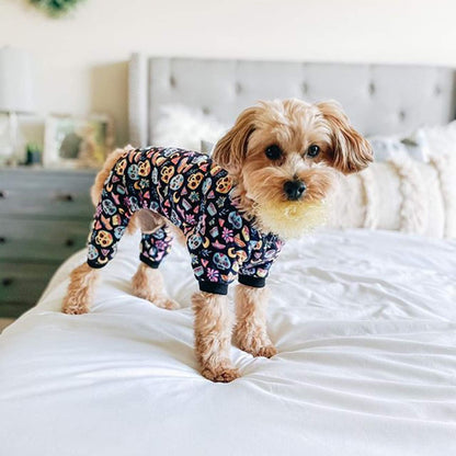 CuteBone Small Dogs Outfit Soft Puppy Onesies Pjs Halloween Dog Pajamas Pet Coat Cat Apparel Comfy Doggie Jumpsuit Bodysuit for All Seasons P73S