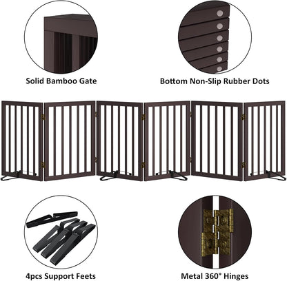 Freestanding Pet Gate 55-110" Extre Wide, Foldable Dog Gate for The Doorways House, Pet Gates for Dogs, Doogie Puppy Fence Gate