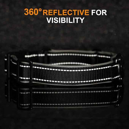 Airtag Dog Collar with Martingale Design, IP68 Waterproof Air Tag Collar Holder, Adjustable Reflective Soft Padded Nylon Dog Collar for Large Medium Small Dogs