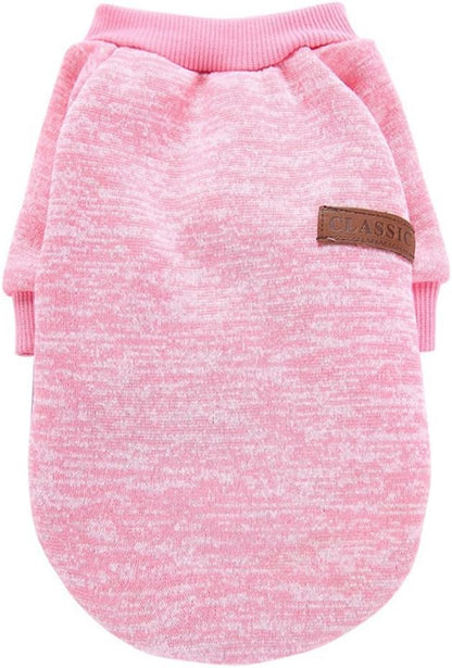 Jecikelon Dog Clothes Dogs Sweater Soft Puppies Clothing Winter Puppy Sweaters Warm Outfit for Dogs Small XXS XS Cat Apparel (Pink, L)