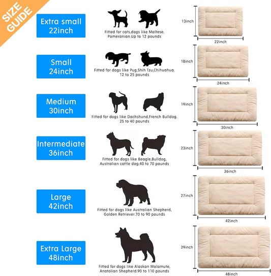 Dog Beds Crate Pad for Large Dogs Ultra Soft Dog Crate Bed Washable & Anti-Slip Kennel Pad for Dogs Cozy Sleeping Mat,Cream 42inch