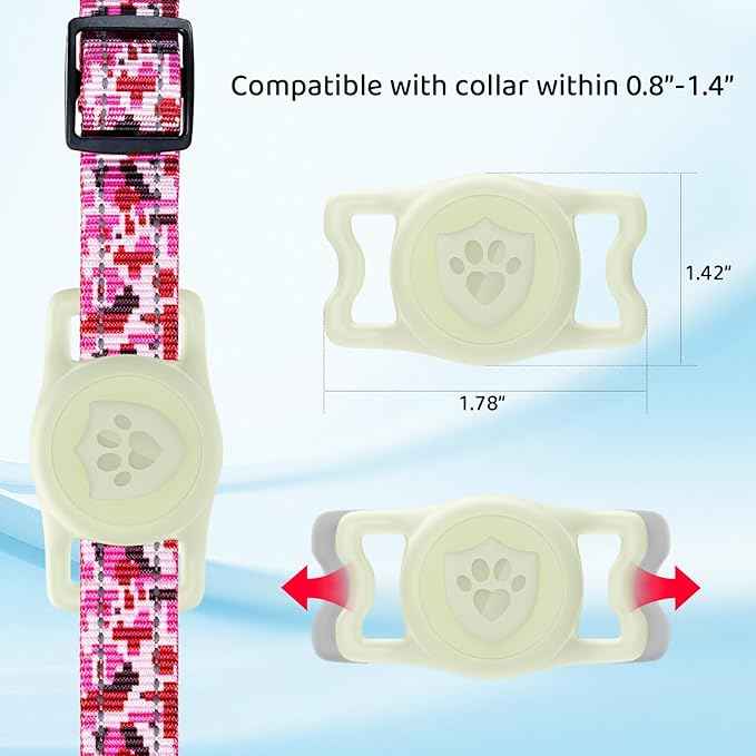for Airtag Dog Collar Holder – IP68 Waterproof Dog Air Tag Holder for Dog Collar, Anti-Lost & Durable Silicone Case, Compatible with Apple AirTags (Black)