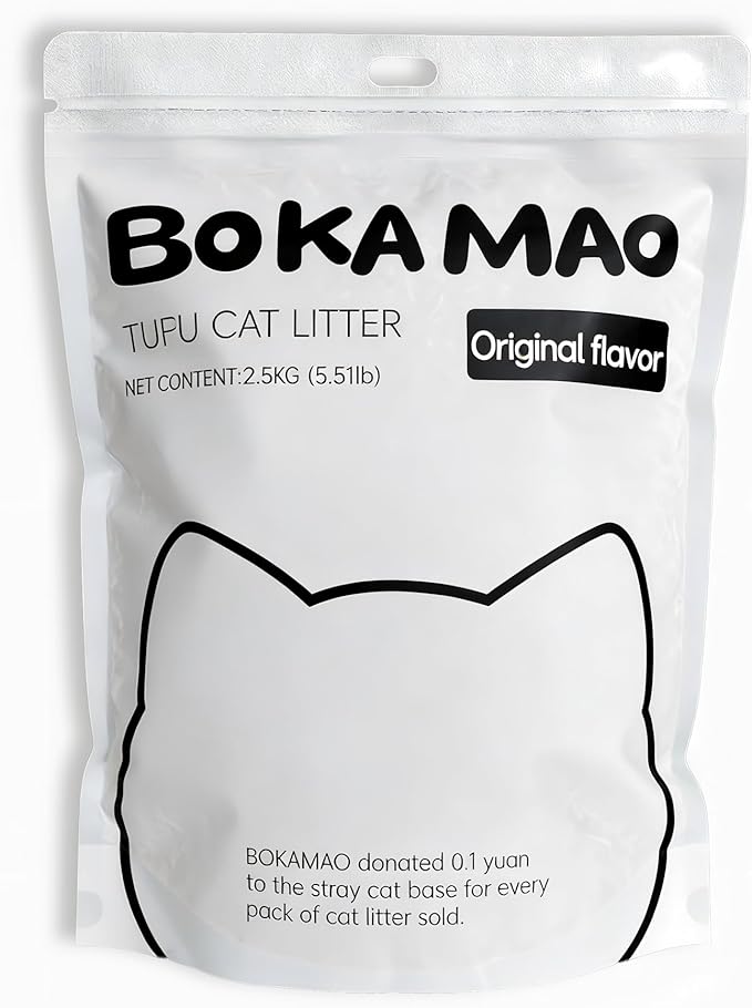 Boca Cat Original Pure Tofu Cat Litter: Dust-Free, Fast clumping, flushable, and Provides a Fresh Scent and Odor Control.（5.51lb*6）