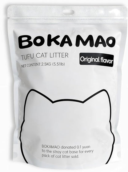 Boca Cat Original Pure Tofu Cat Litter: Dust-Free, Fast clumping, flushable, and Provides a Fresh Scent and Odor Control.（5.51lb*6）