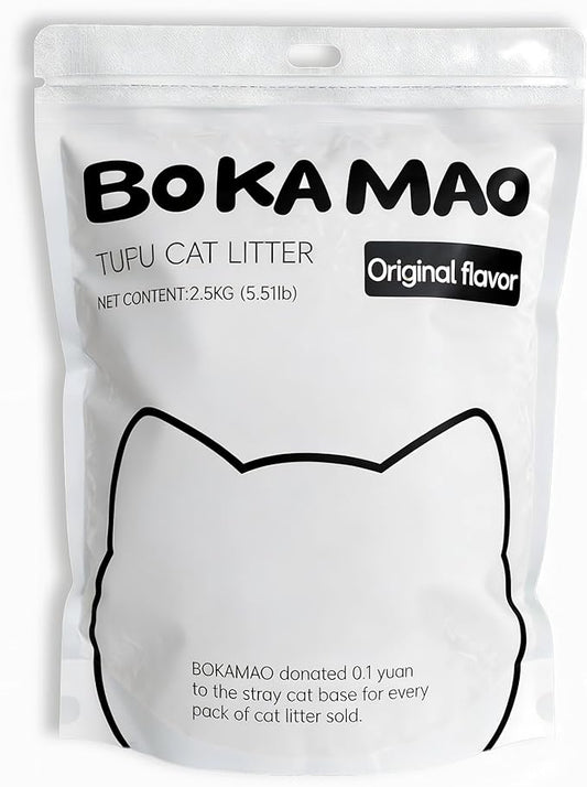 Boca Cat Original Pure Tofu Cat Litter: Dust-Free, Fast clumping, flushable, and Provides a Fresh Scent and Odor Control.（5.51lb*6）