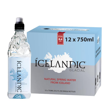 Icelandic Glacial Natural Spring Alkaline Water, 750 ml / 25.3 Fl Oz (Pack of 12)