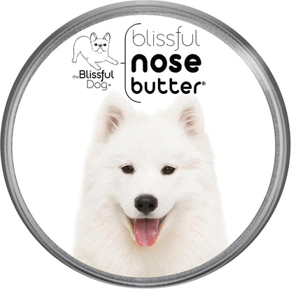 The Blissful Dog Samoyed Nose Butter for Dry, Cracked Skin, Lick-Safe Dog Nose Balm with Moisturizing Shea Butter, Almond, Olive, and Essential Oils, Pet Supplies, Uncented, 1 oz.